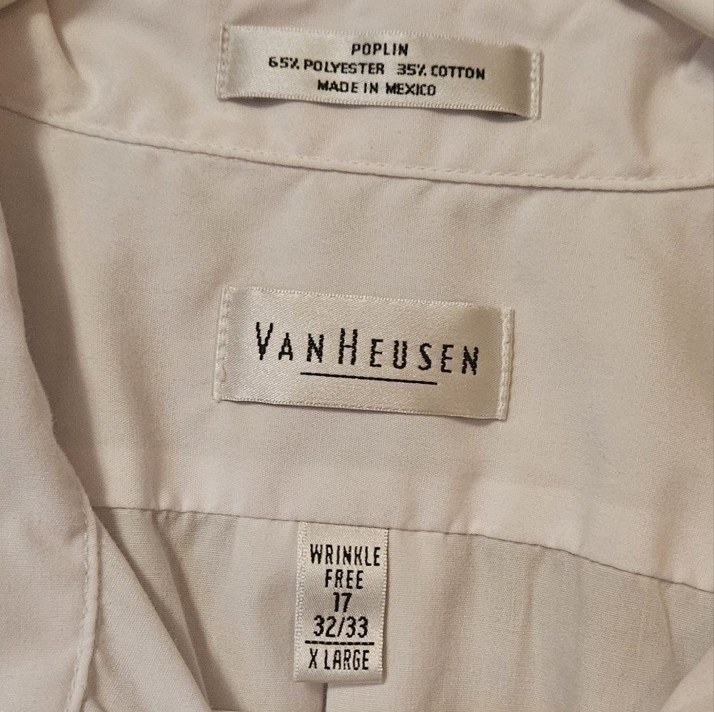 Van Heusen mens 17 32/33 white dress shirt - Picture 4 of 6